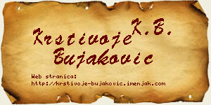 Krstivoje Bujaković vizit kartica